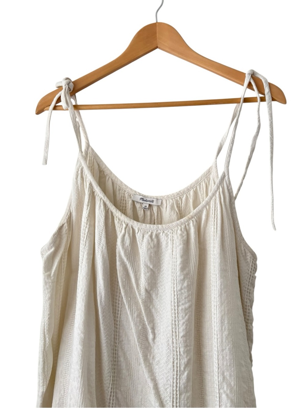 Madewell Lightestspun Tie Strap Ruffle Hem Cover-Up Dress in Lighthouse - Picture 5 of 11